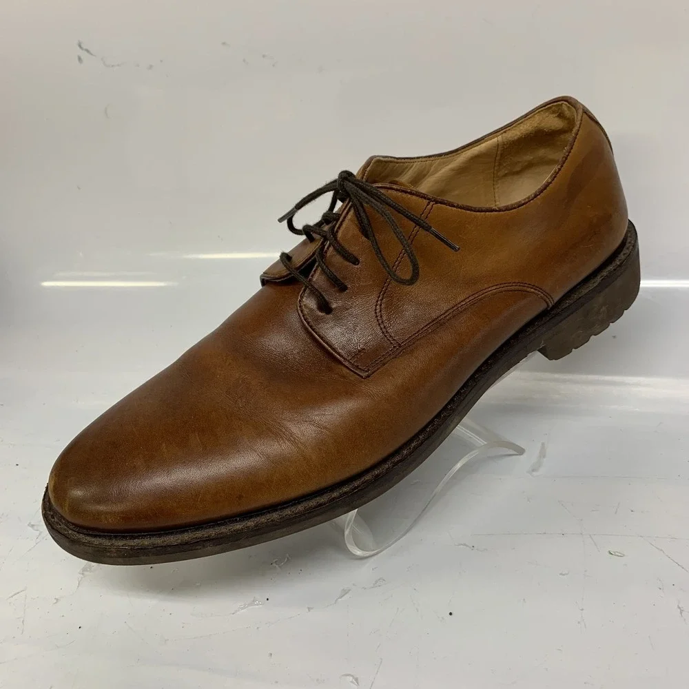 Warfield & Grand Brewer Dress Oxfords 12 Brown Mens Leather Round‎ Toe